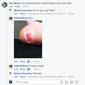 nasty blister on facebook back of heel