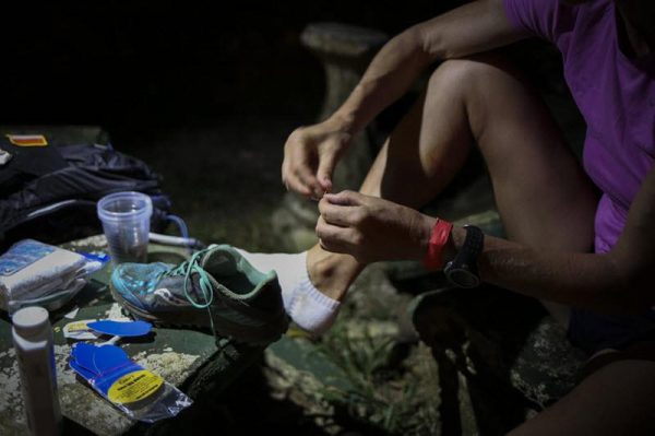 Engo patches in use at an ultramarathon