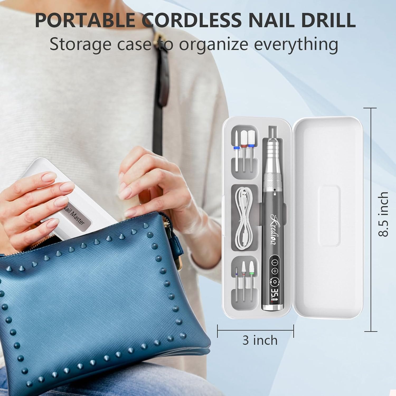 Kredioo Kredioo Portable Toenail Drill (incl 6 Bits)  - Blister Prevention