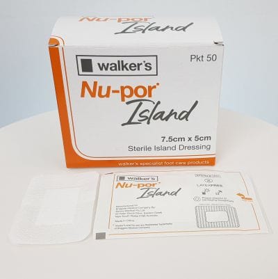 Nu-Por Island front with wrapped and unwrapped dressing