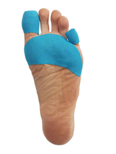 Rocktape h20 on big toe, pinky toe, and ball of foot