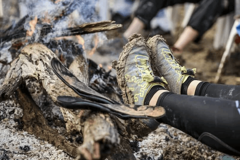 Drying shoes, socks, insoles and feet was a big part of 2016's Big Red Run