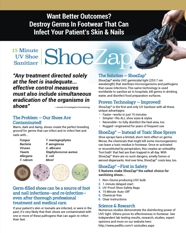 PediFix ShoeZap Ultra Violet Shoe Sanitiser  - Blister Prevention