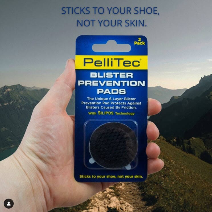 PelliTec Blister Prevention Pads 2-Pack with hilly background