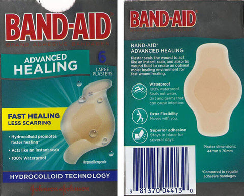 Band-Aid Advanced Healing is a hydrocolloid blister dressing