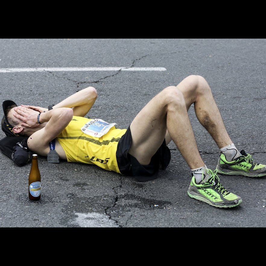 marathon blisters runner at finish line ©iancorless.com